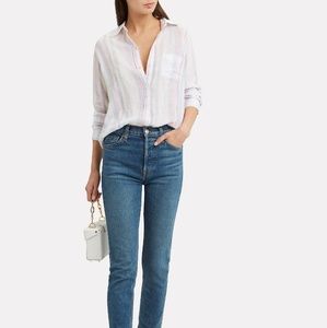 Rails charli rainbow striped button up tunic